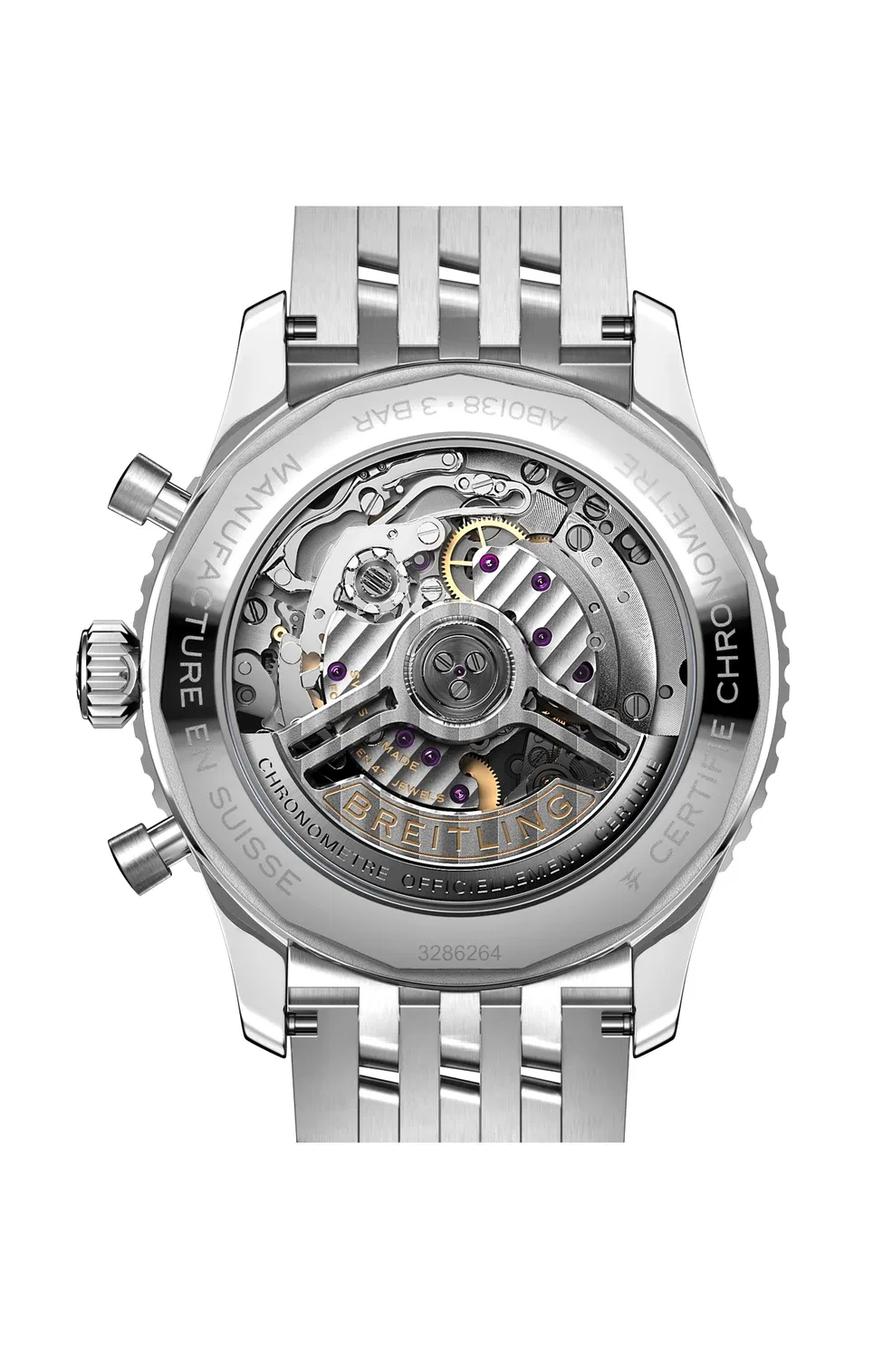 NAVITIMER B01 ХРОНОГРАФ 43, НЕРЖАВЕЮЩАЯ СТАЛЬ - ЛЕДЯНО-СИНИЙ - AB0138241C1A1 BREITLING, серебряный — фото 2