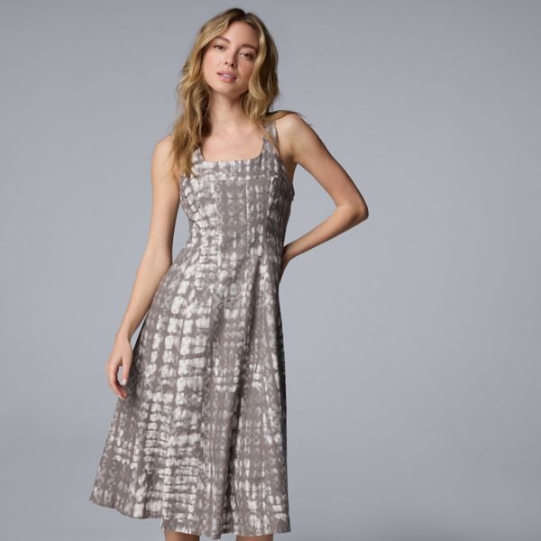 

Платье макси со швами Petite Simply Vera Vera Wang, цвет hazel diamond dye