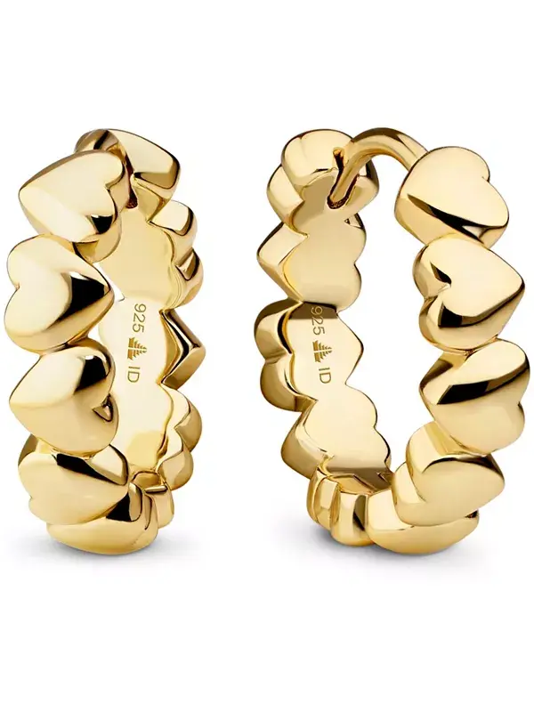 

Милые серьги-кольца в форме сердца из позолоченного серебра Devata, gold