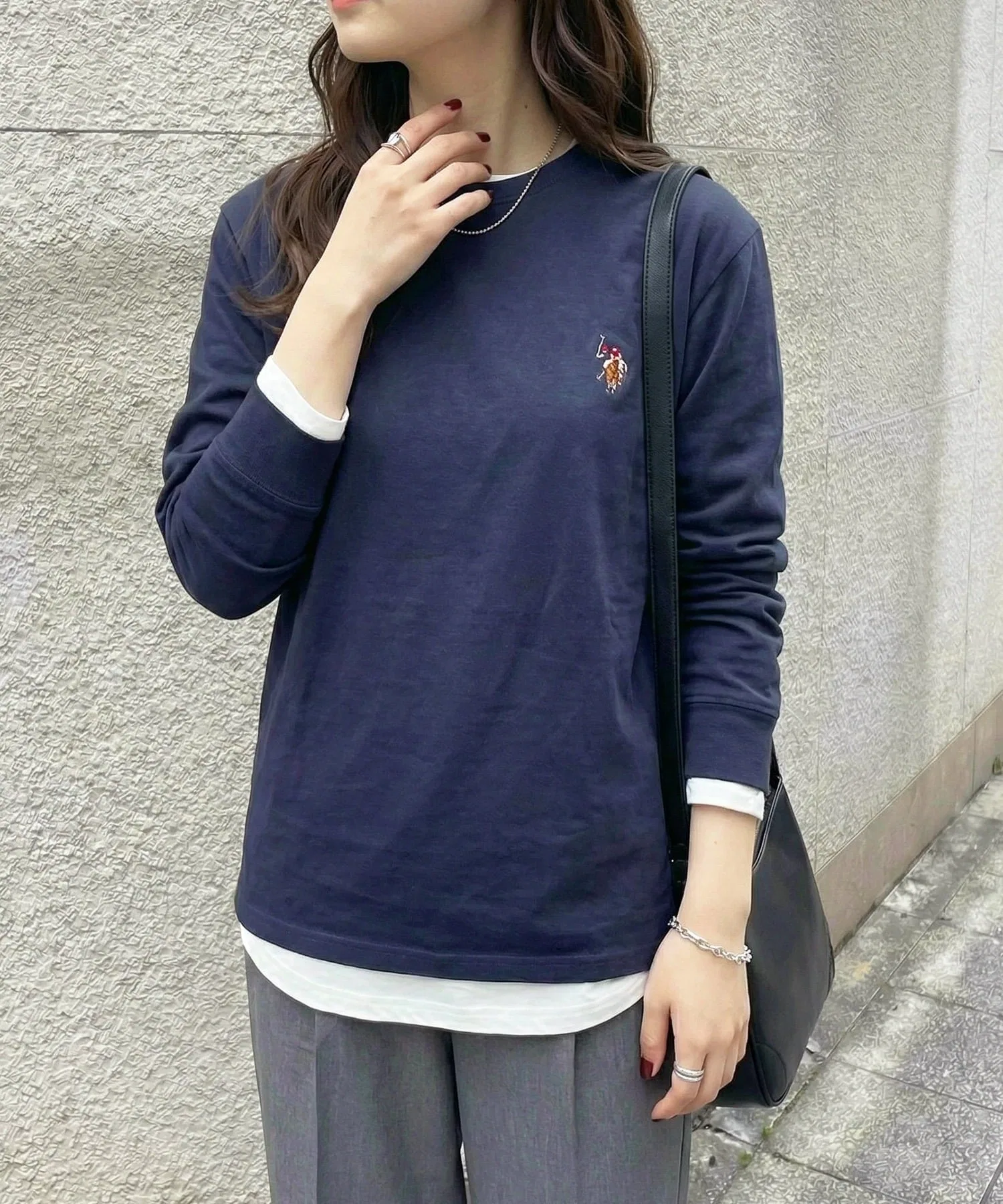 Футболка с длинным рукавом US POLO ASSN./Classic Pony с логотипом One-Point U.S. Polo Assn., NVY2