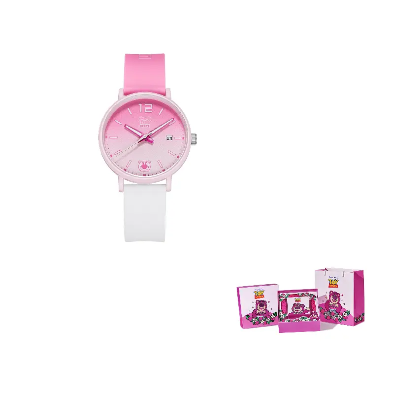 

Disney Часы Strawberry Bear Series Quartz Movement Silicone Strap Watch Women's Watch Color-blocked Dial