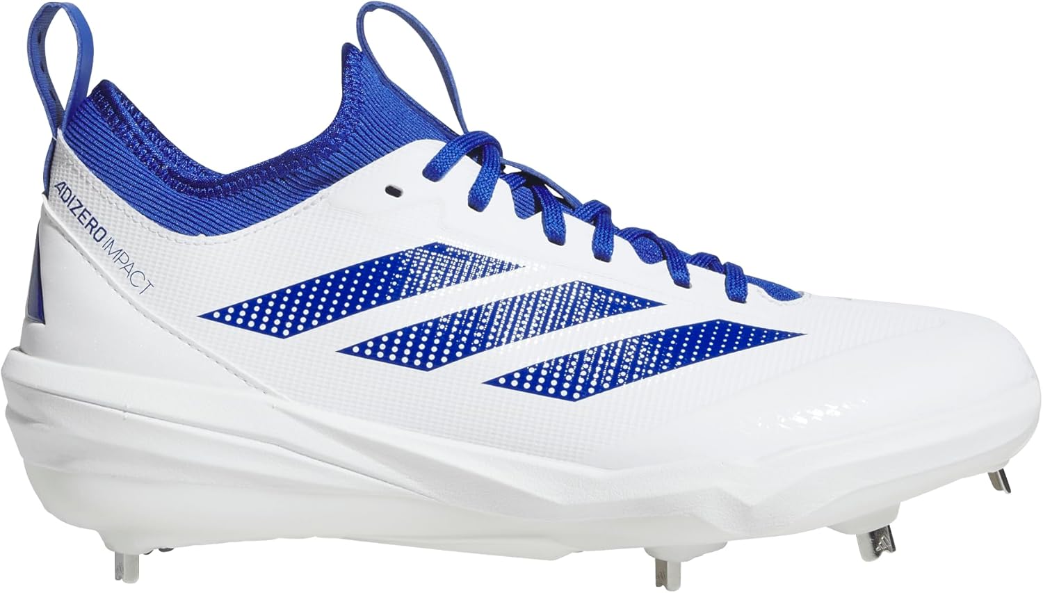 Мужские бейсбольные кроссовки Adidas Adizero Impact 2.0, белый/синий — фото 2