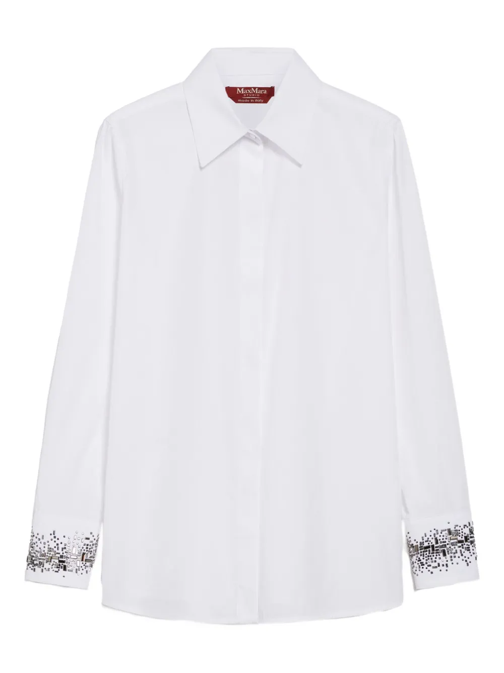 

Рубашка с кристаллами Max Mara, белый
