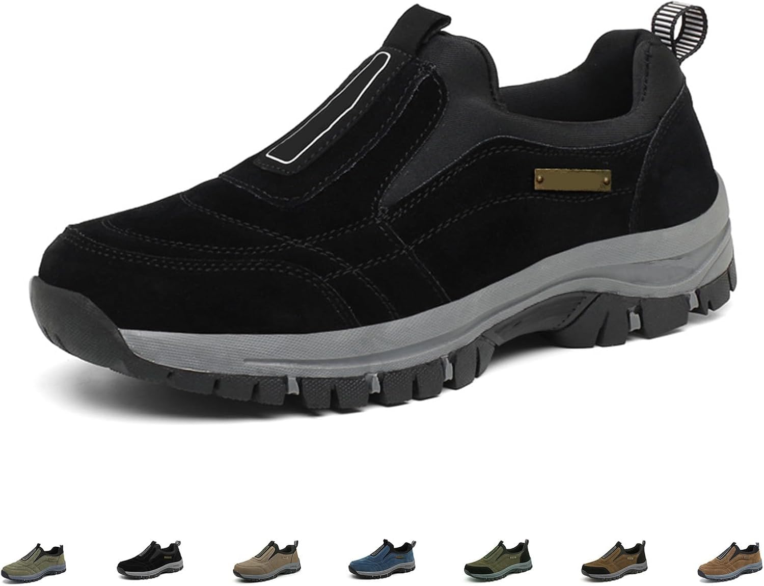 

Мужские ортопедические туфли, водонепроницаемые слипоны для походов, удобные и легкие кроссовки для прогулок на природе Generic, черный