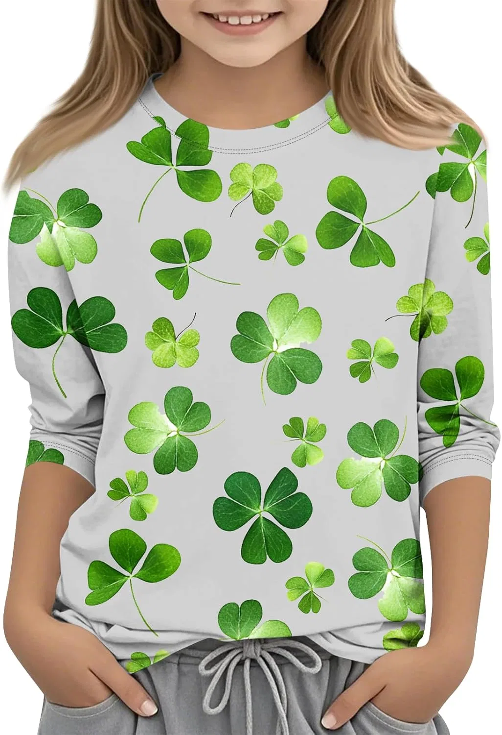 Футболка оверсайз с принтом St. Patrick's Day, Generic, 2-gray