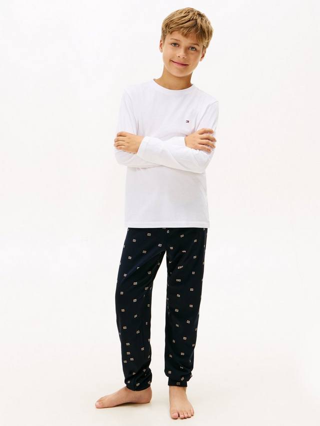 

Детский хлопковый комплект пижамы с длинными рукавами Tommy Hilfiger, White/Multi