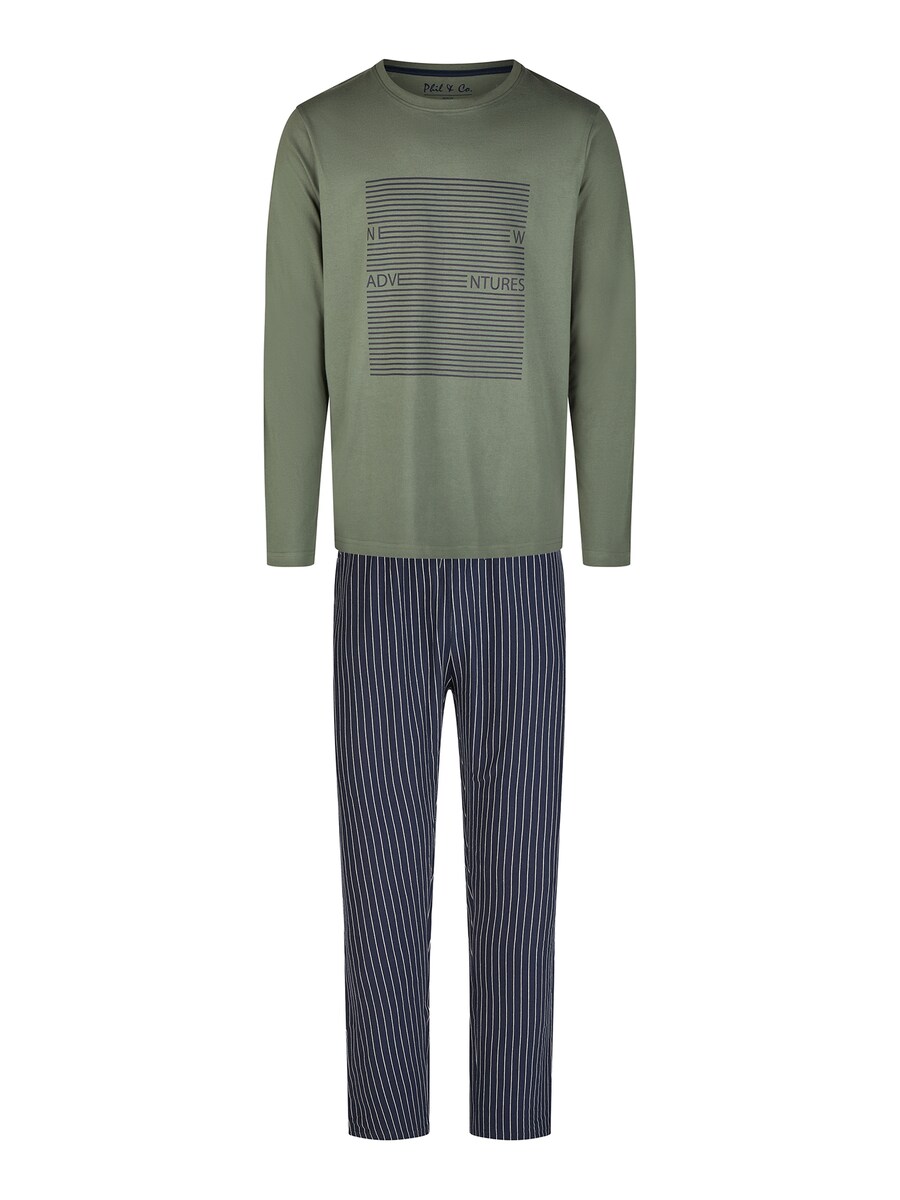 

Длинная пижама Phil & Co. Berlin Long Pajamas Lifestyle, цвет dark blue/khaki