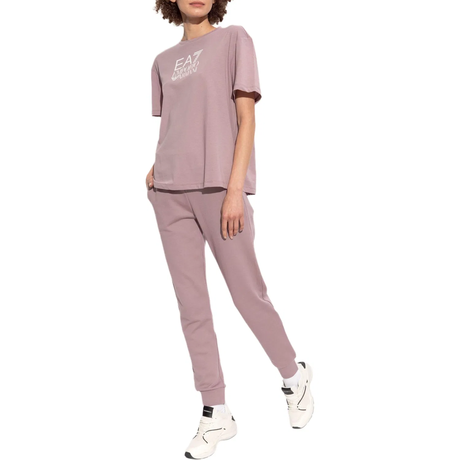 Спортивные брюки с логотипом EMPORIO ARMANI розовые — фото 3