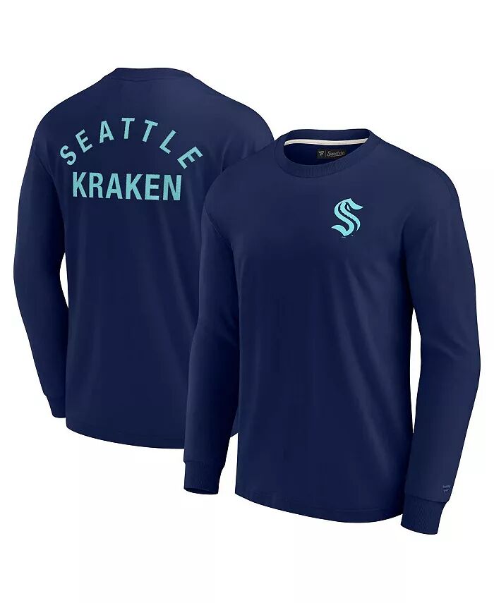 

Футболка с длинным рукавом Seattle Kraken супермягкая для мужчин и женщин цвета Deep Sea Blue Fanatics Signature