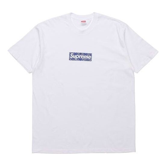 

Футболка fw19 week 17 bandana box logo tee Supreme, белый