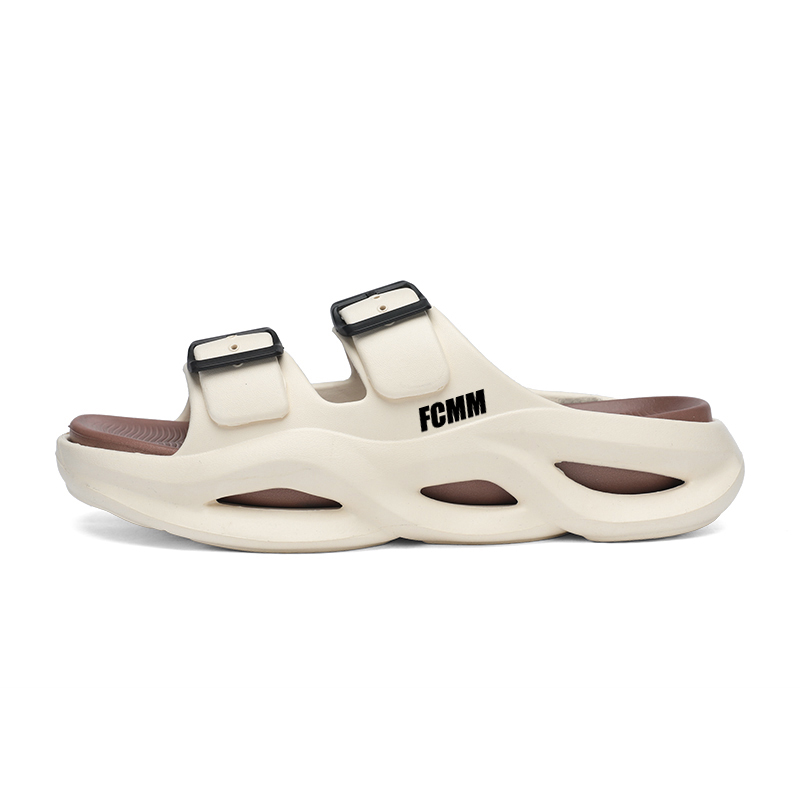 

Мужские тапочки-слайды из ЭВА с вырезами FCMM, Beige Brown