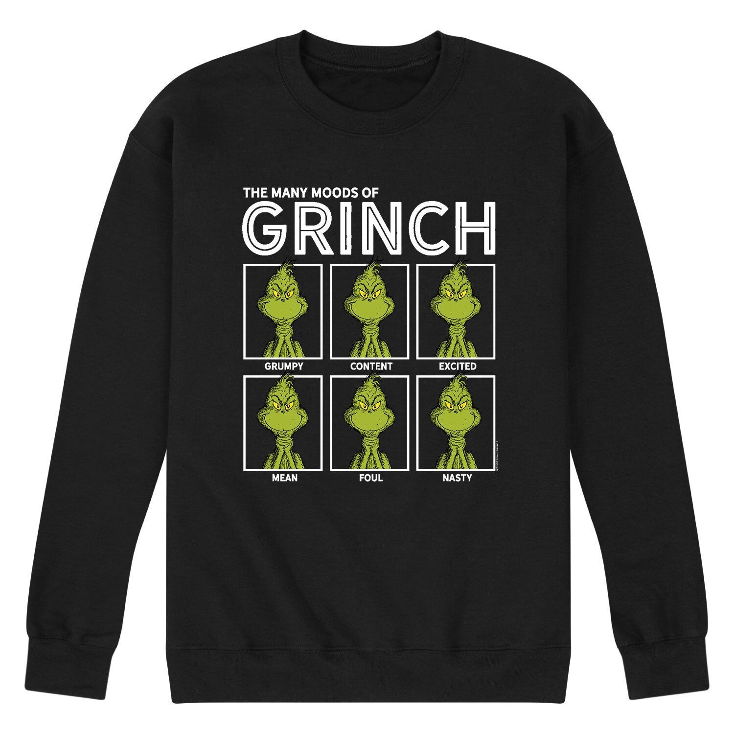 

Мужской свитшот Dr. Suess The Grinch Moods Licensed Character