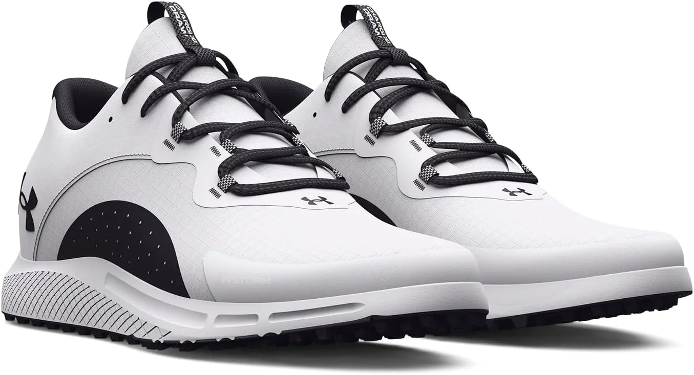 Мужские гольф-туфли Under Armour Charged Draw 2 с шипами, белый/черный — фото 4