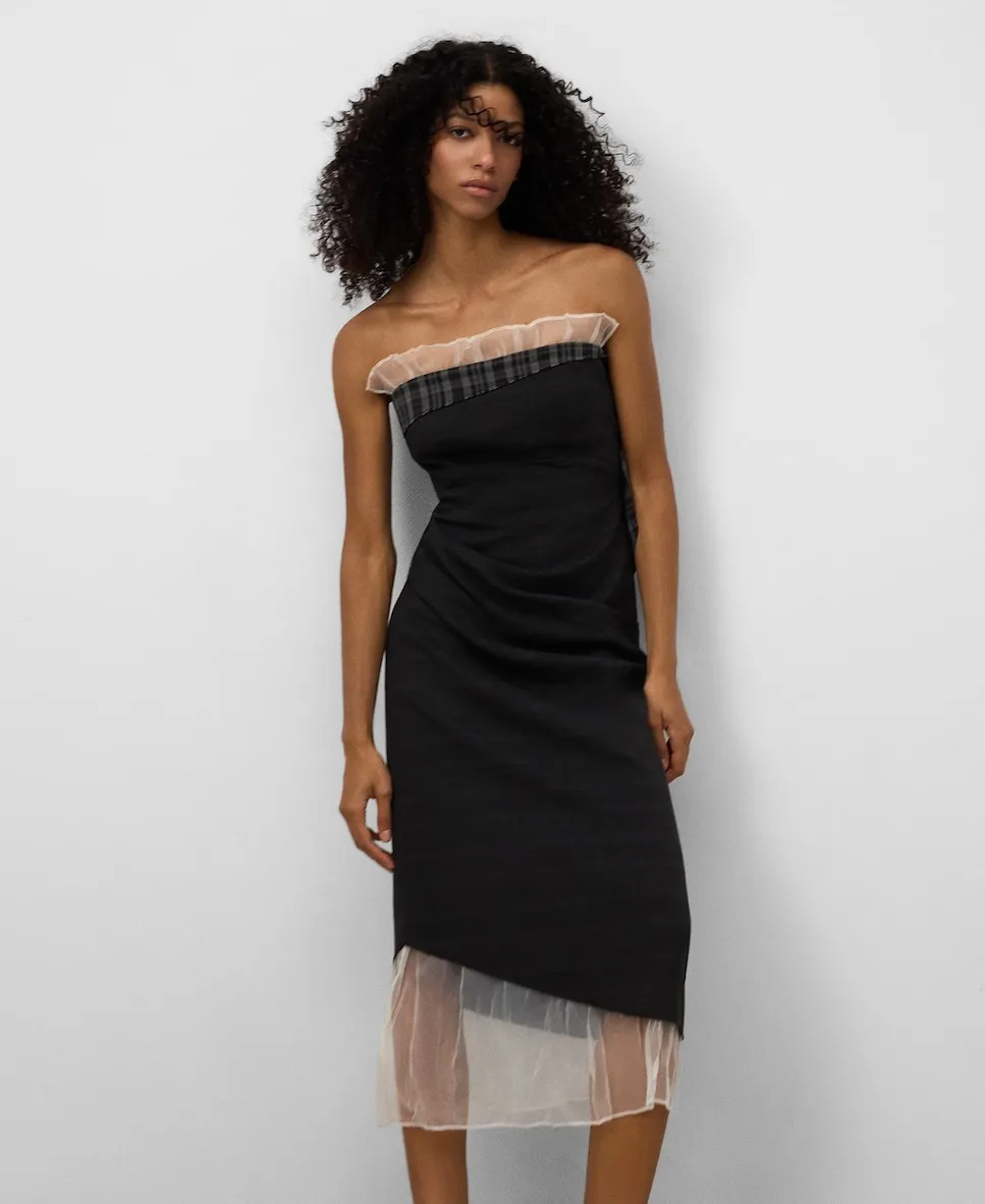 

Комбинированное платье-футляр Adolfo Dominguez, серый