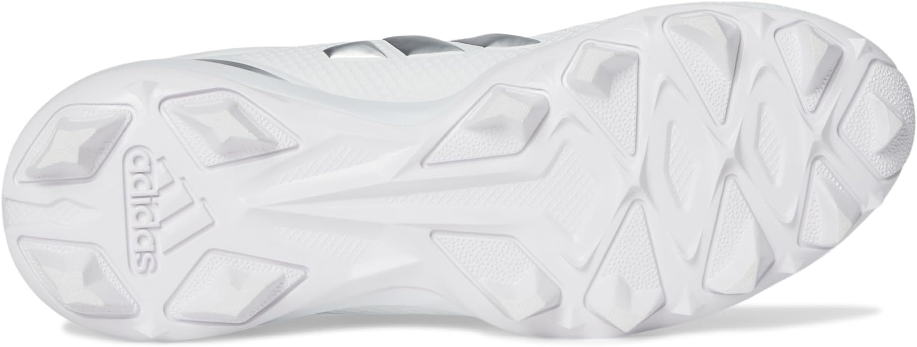 Кроссовки adidas Kids Adizero Impact.2 Molded American Football Shoes, цвет White/Silver Metallic/White — фото 3