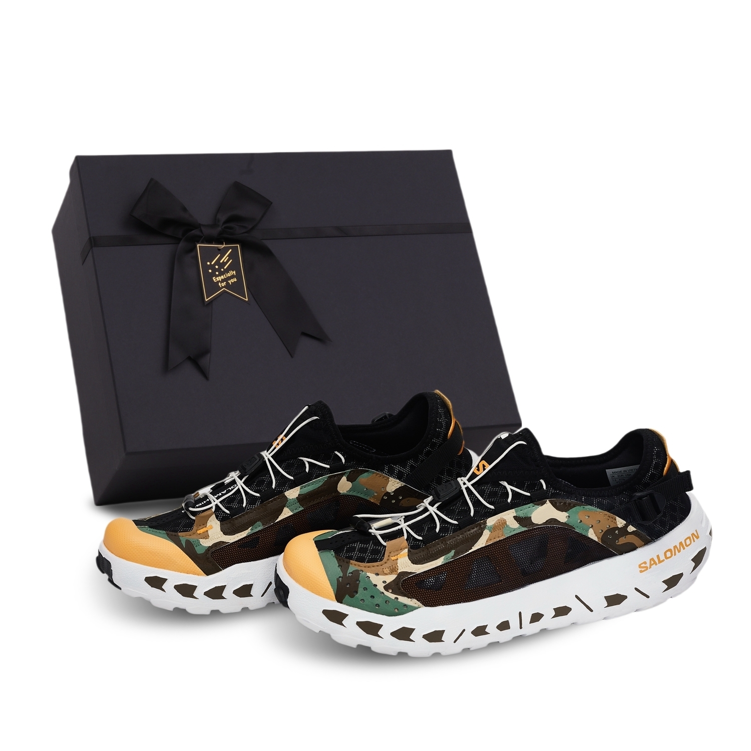 

SALOMON Мужские повседневные туфли SOLAMPHIBIAN с низким верхом, цвет: черный/белый/зеленый
