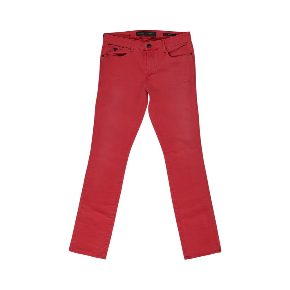 

Красные хлопковые джинсы и брюки GUESS
