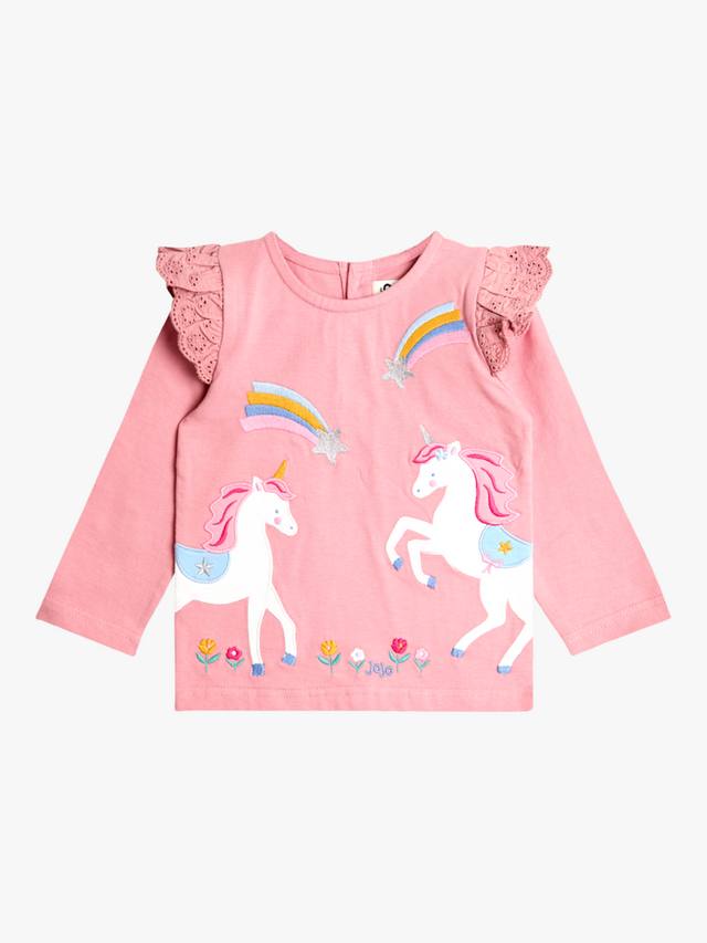 

Детский топ с единорогами и звездами из хлопка JoJo Maman Bébé, Pink