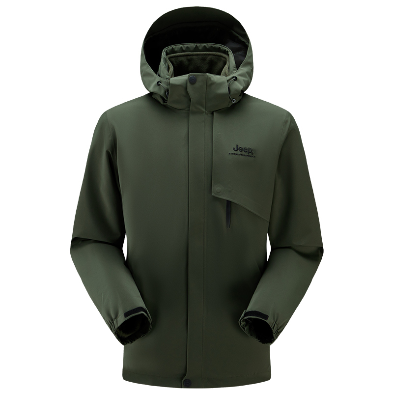 

Ветровка утепленная непромокаемая непродуваемая унисекс для походов Jeep, темно-оливковый