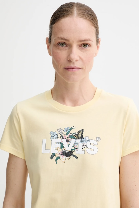 Хлопковая футболка THE PERFECT TEE Levi'S, желтый — фото 4