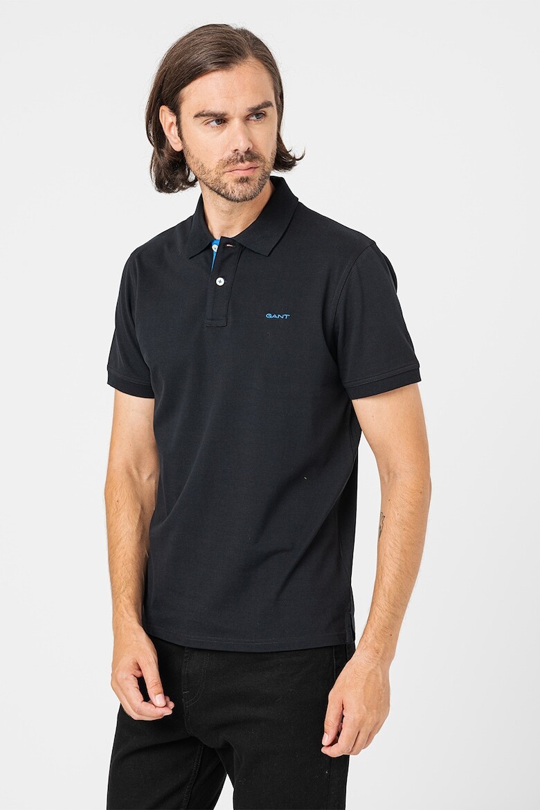 

Хлопковая футболка с воротником Gant, черный