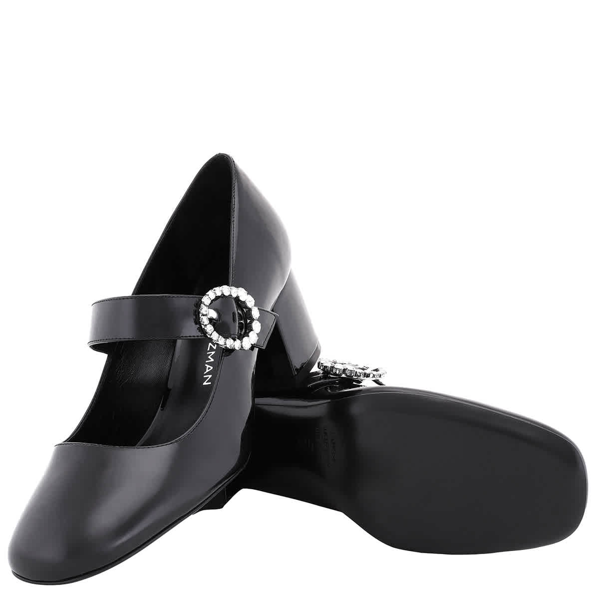 Stuart Weitzman Sloane Туфли-лодочки на устойчивом каблуке, черный — фото 2