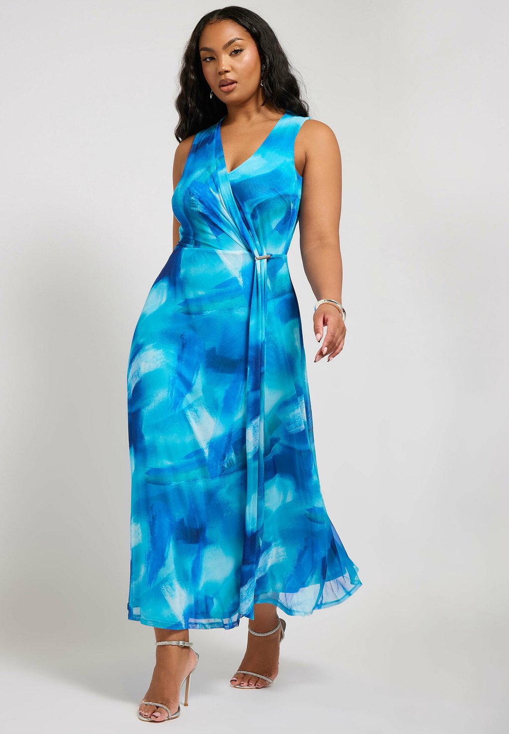 

Платье макси DRAPED Yours Clothing, синий