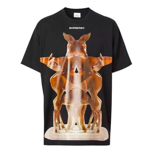 

Футболка men's printing cotton loose short sleeve black Burberry, черный