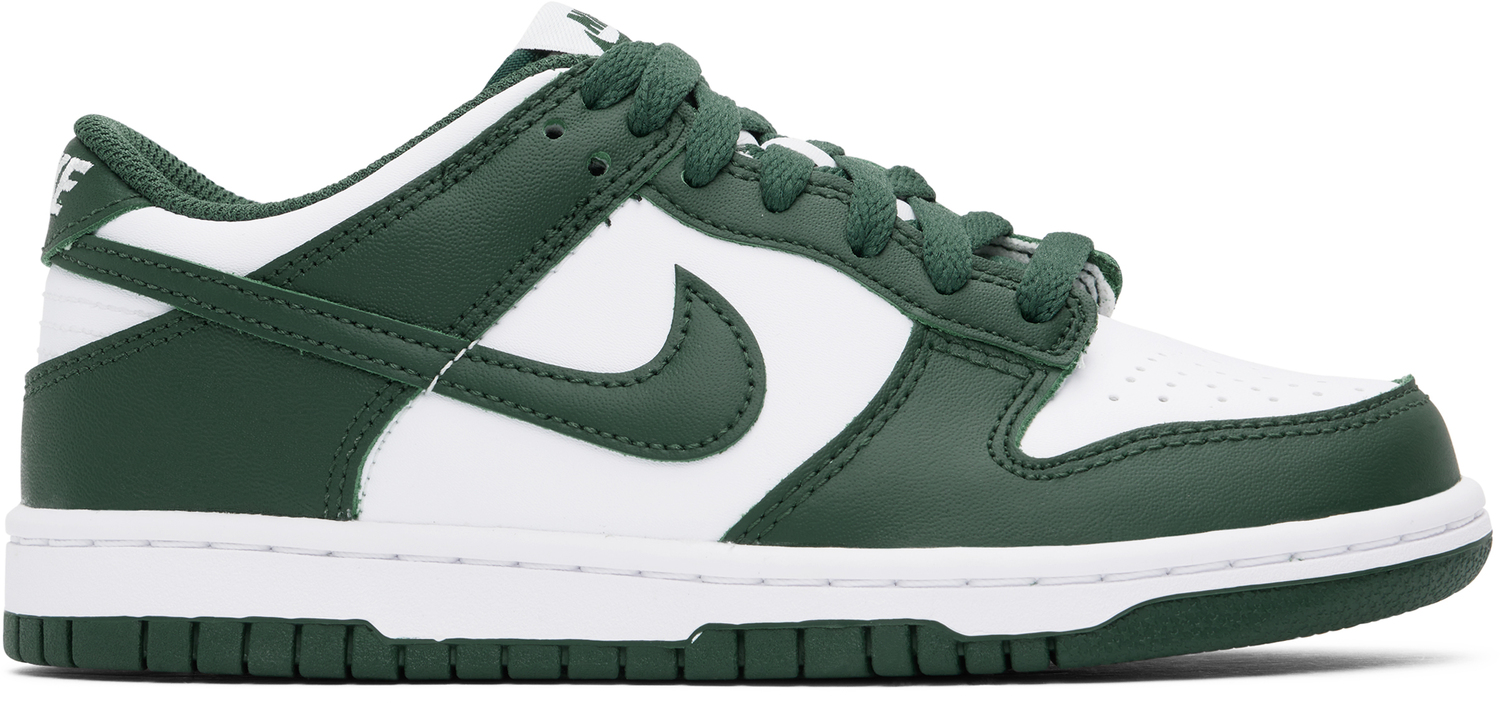 

Большие детские зеленые и белые кроссовки Dunk Low Nike