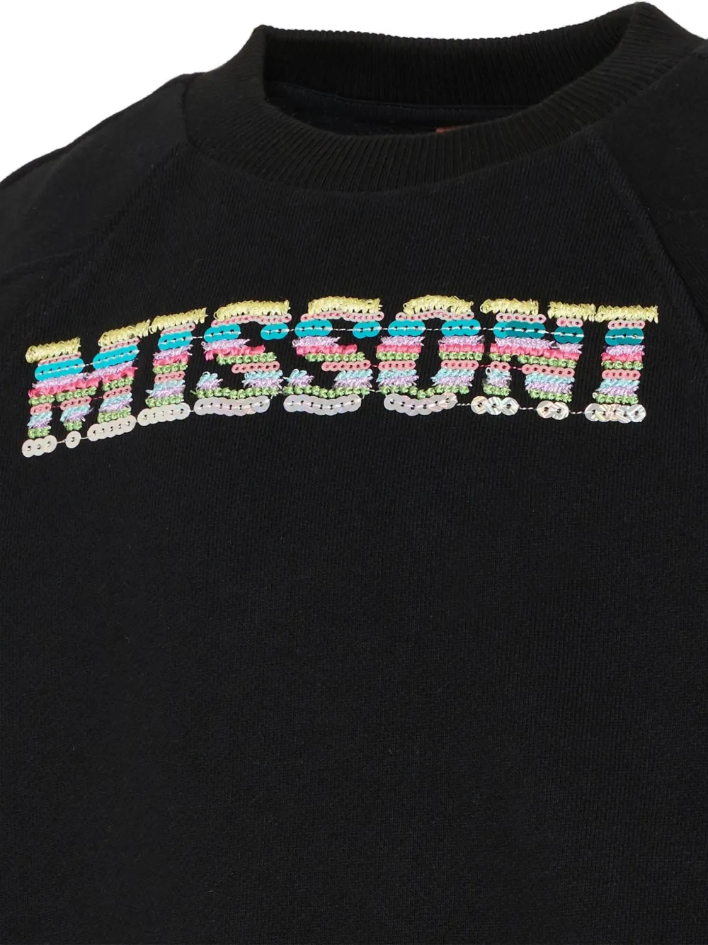 Свитер с круглым вырезом и логотипом Missoni Kids, черный — фото 3