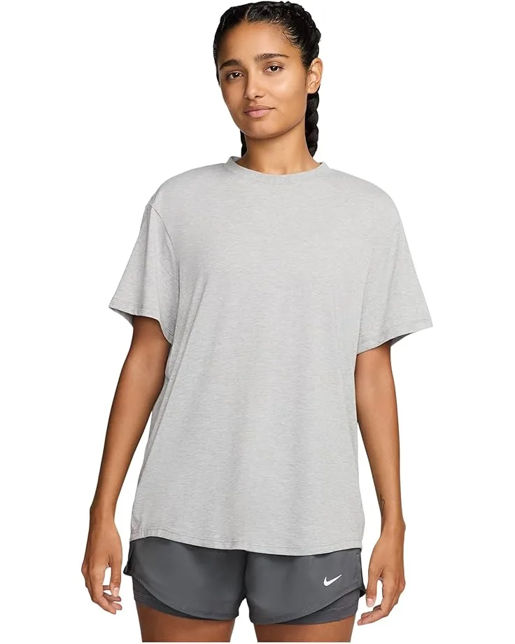 Топ Nike One Relaxed Dri-FIT Short-Sleeve Top, Smoke Grey/Heather