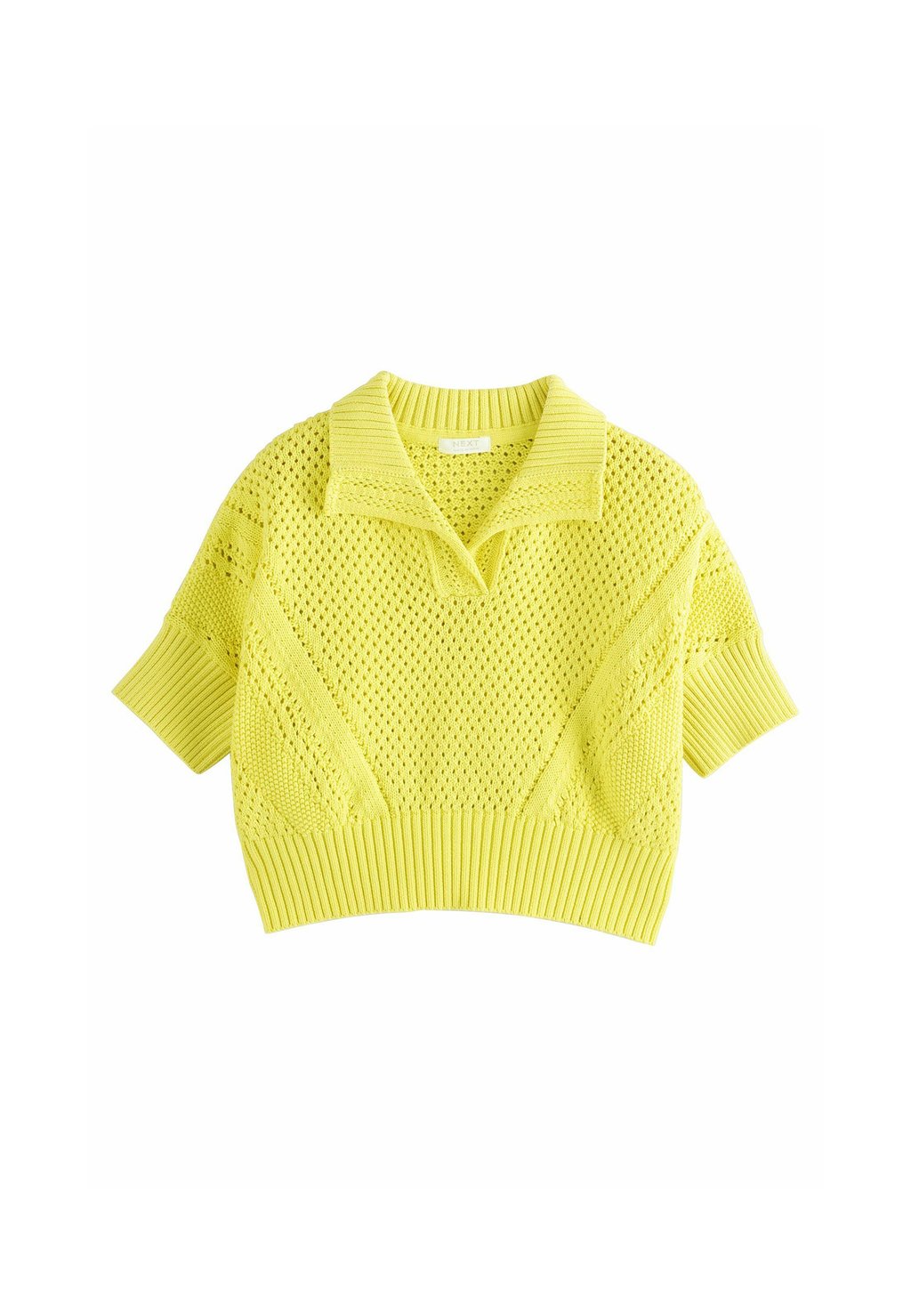 

Свитер SHORT SLEEVED COLLAR Next, флуоресцентный желтый