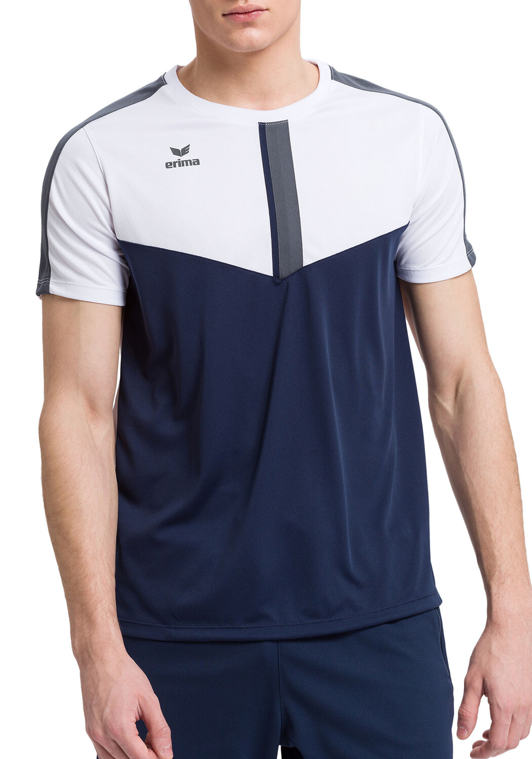 

Футболка erima Squad, цвет weiss/new navy/slate grey