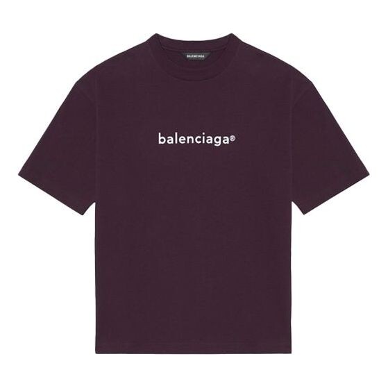 

Футболка ss21 chest logo round neck short sleeve purple Balenciaga, фиолетовый