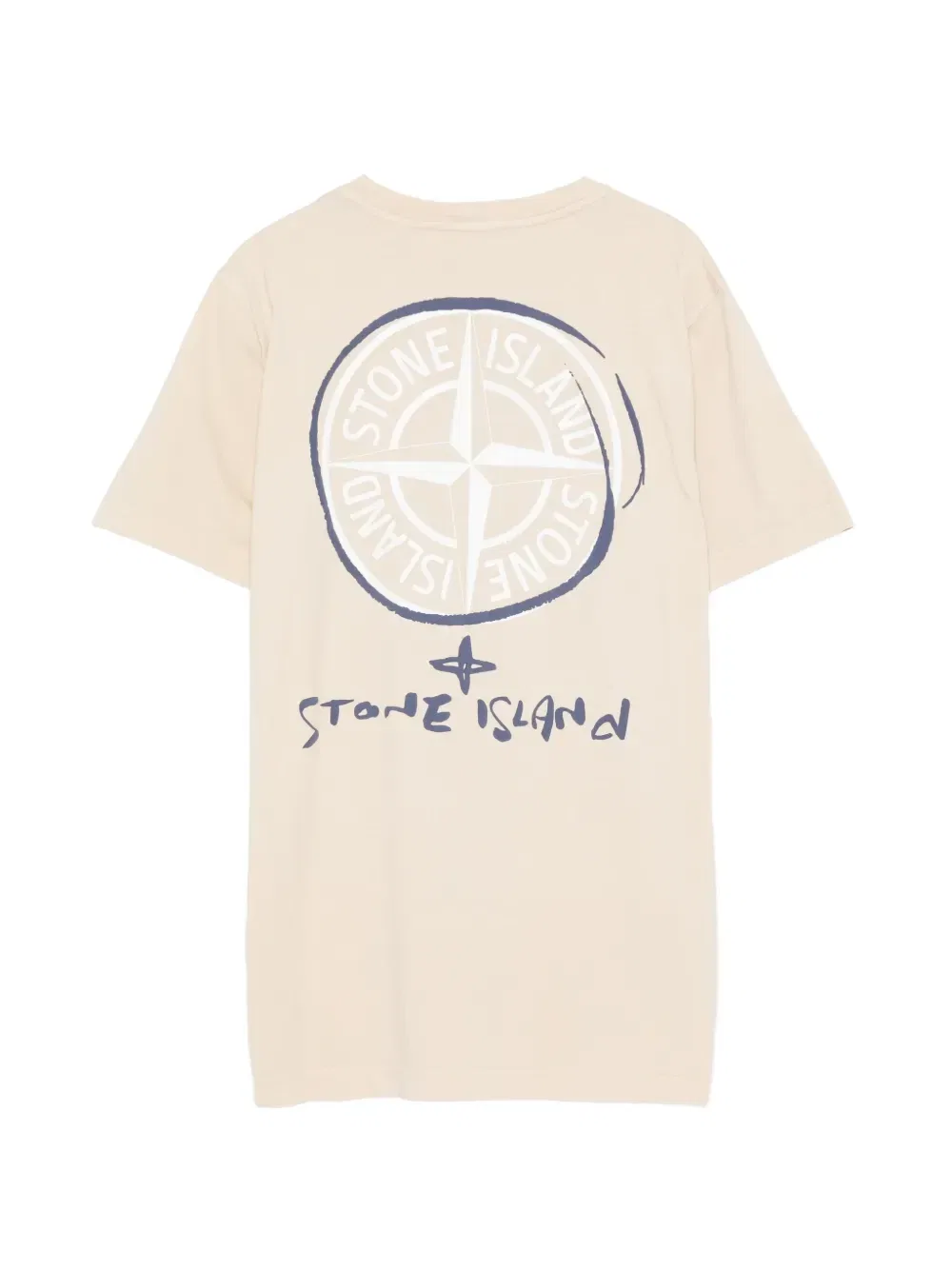 Футболка с логотипом Compass Stone Island Junior, бежевый — фото 2