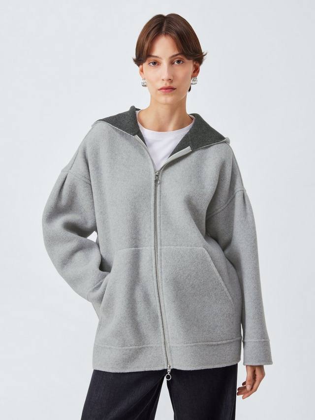 

Тонкая худи из шерстяной смеси MM by MaxMara, Light Grey