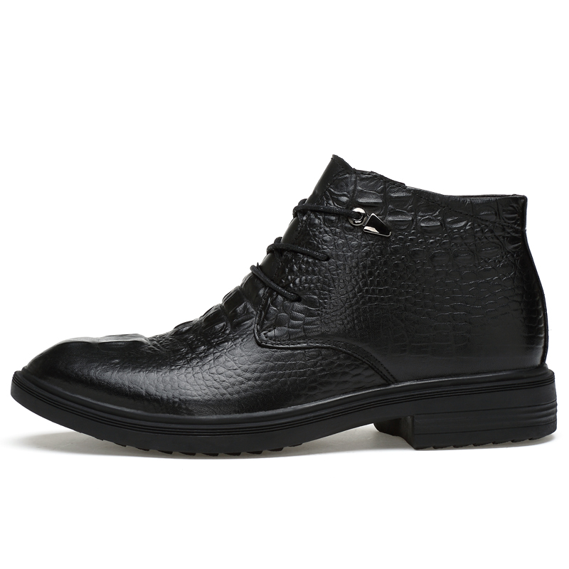 

LEXON Мужские черные ботинки с крокодиловым принтом, цвет Black Crocodile Pattern
