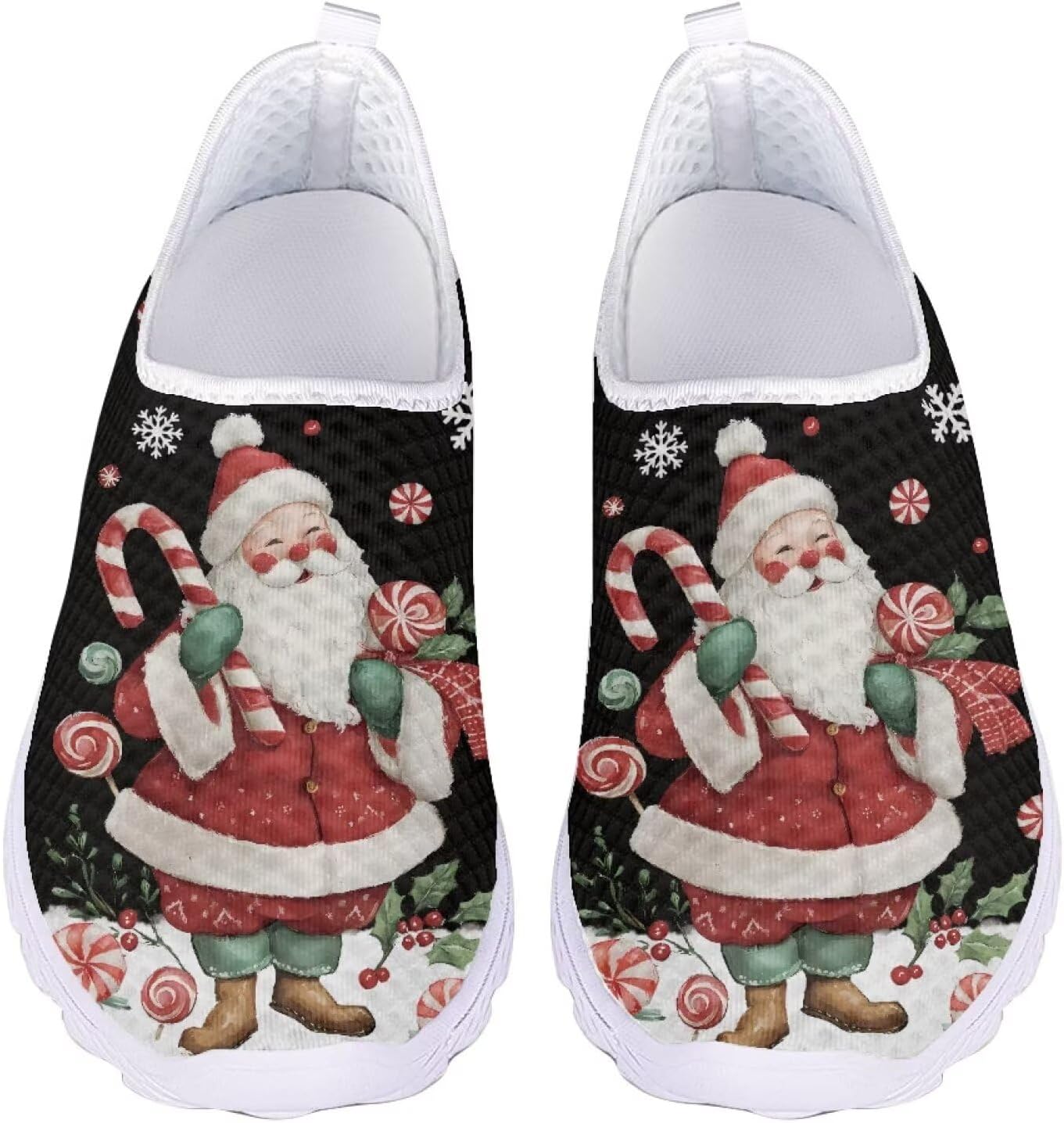 

Кроссовки Belidome для женщин и мужчин, водонепроницаемые слипоны для ходьбы, бега и походов, спортивные, дышащие, легкие, A Santa Claus