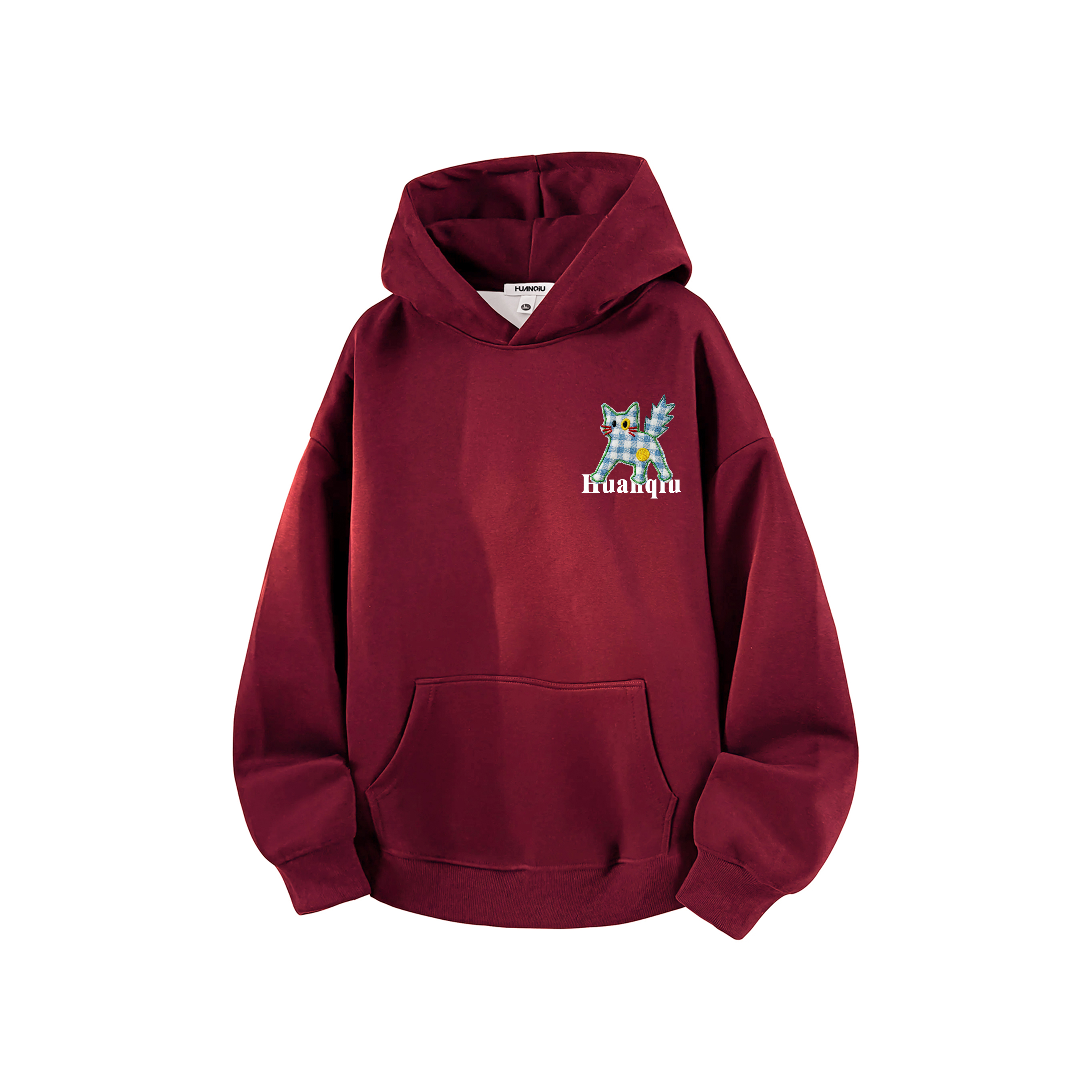 

Толстовка Unisex Hooded Moderate Heavyweight HUANQIU, burgundy