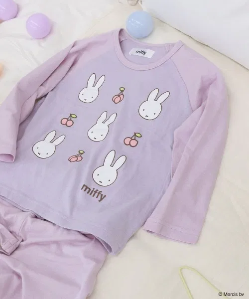 Пижама Miffy с вишнями, хлопок, длинный рукав, оранжевый — фото 2