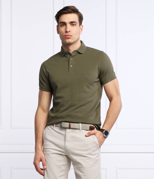 Поло Tommy Hilfiger 1985 Slim Fit, зеленый — фото 3