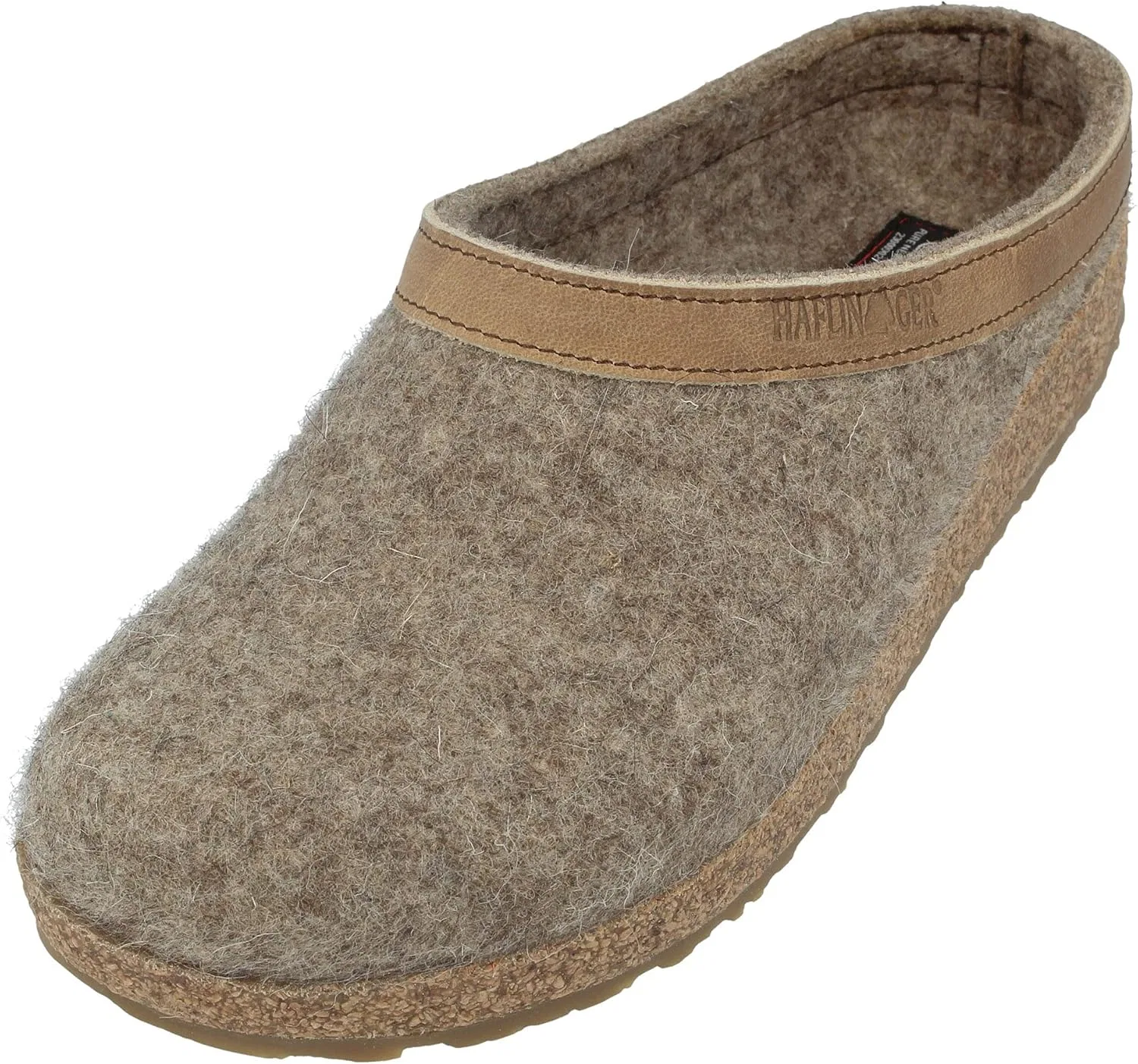 Войлочные тапочки-сабо HAFLINGER Grizzly Torben из чистого шерстяного войлока, Peat