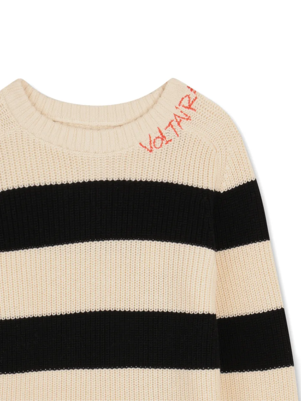 Свитер в полоску Zadig & Voltaire Kids, бежевый — фото 3