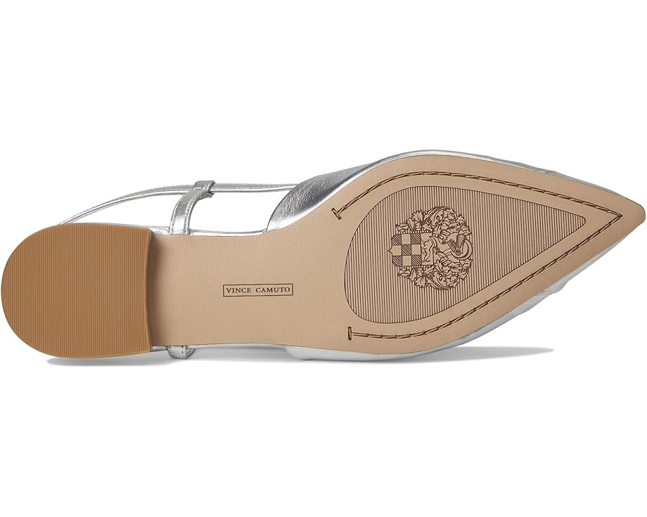Балетки Vince Camuto Agnes Bunched Toe Slingback Flat Mules, цвет Lux Silver — фото 3