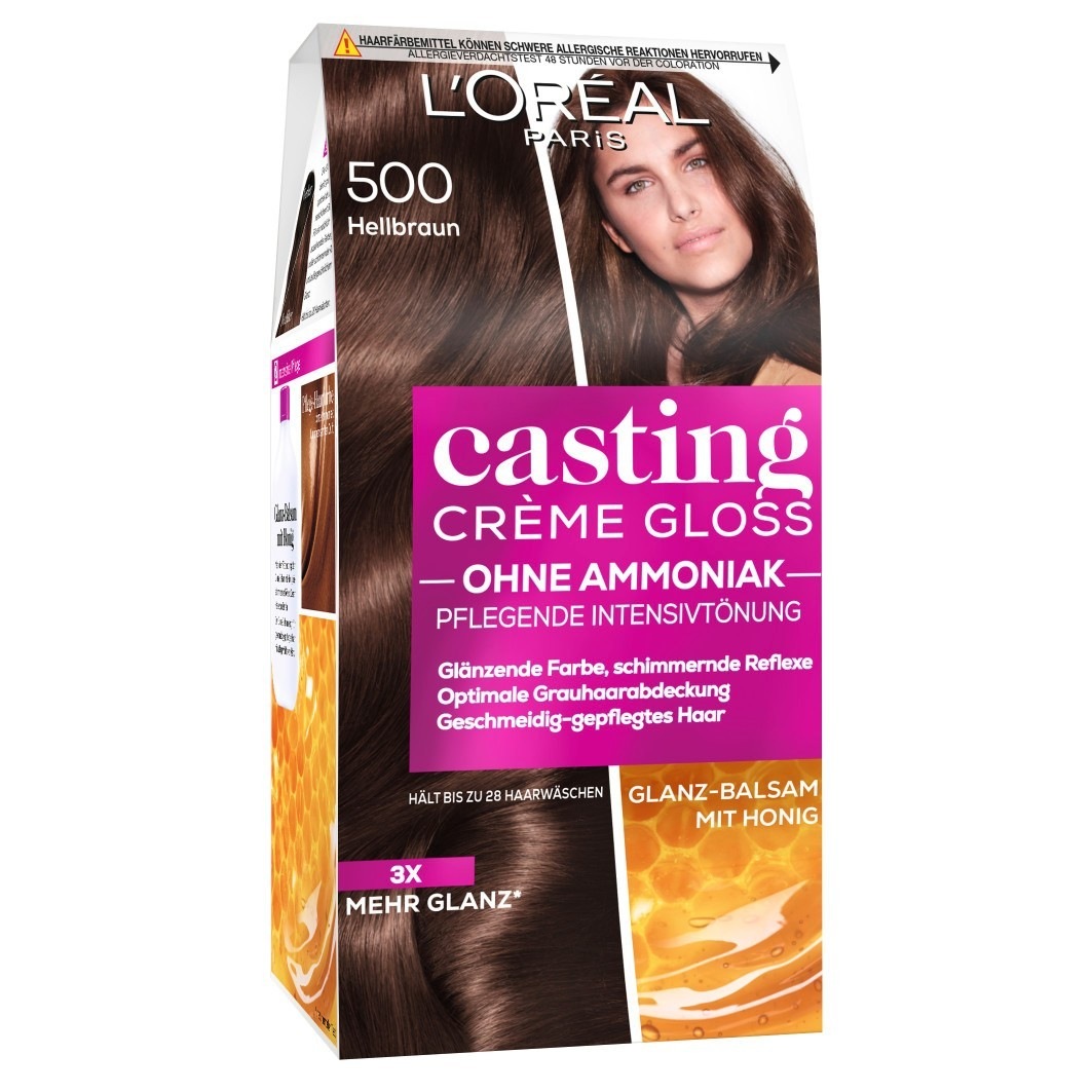 

Краска для волос casting crème gloss pflegend Loreal Paris, nr. 500 - hellbraun, количество 1 шт.