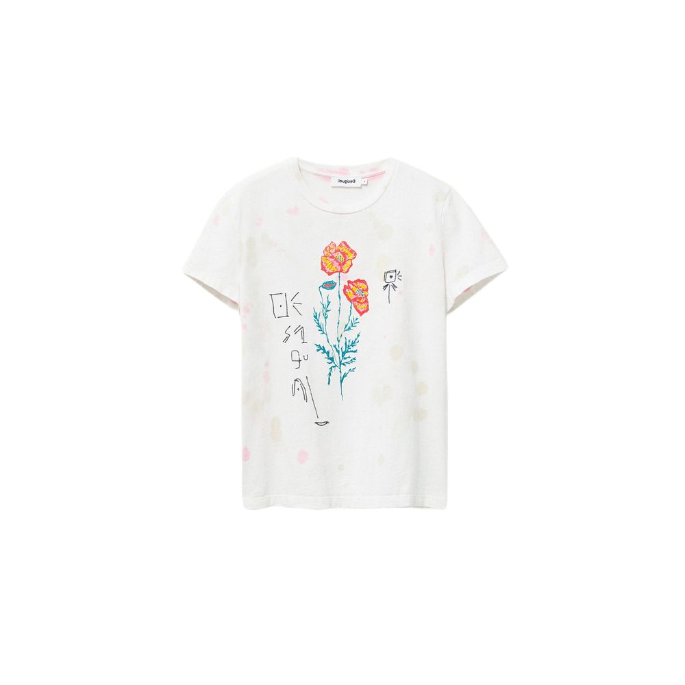 

Белые хлопковые топ и футболка Desigual