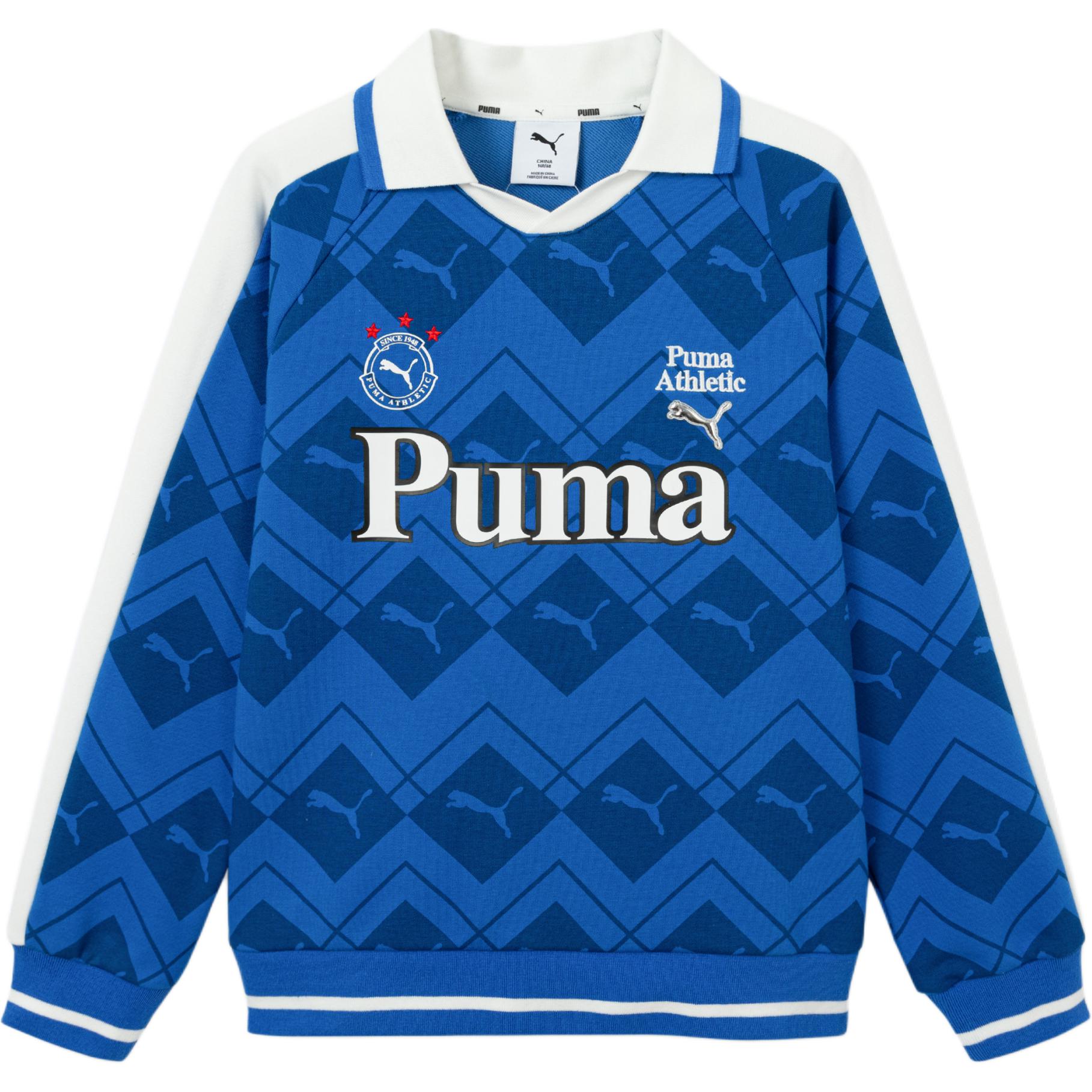 Детский свитшот Lapel Moderate PUMA, синий floral
