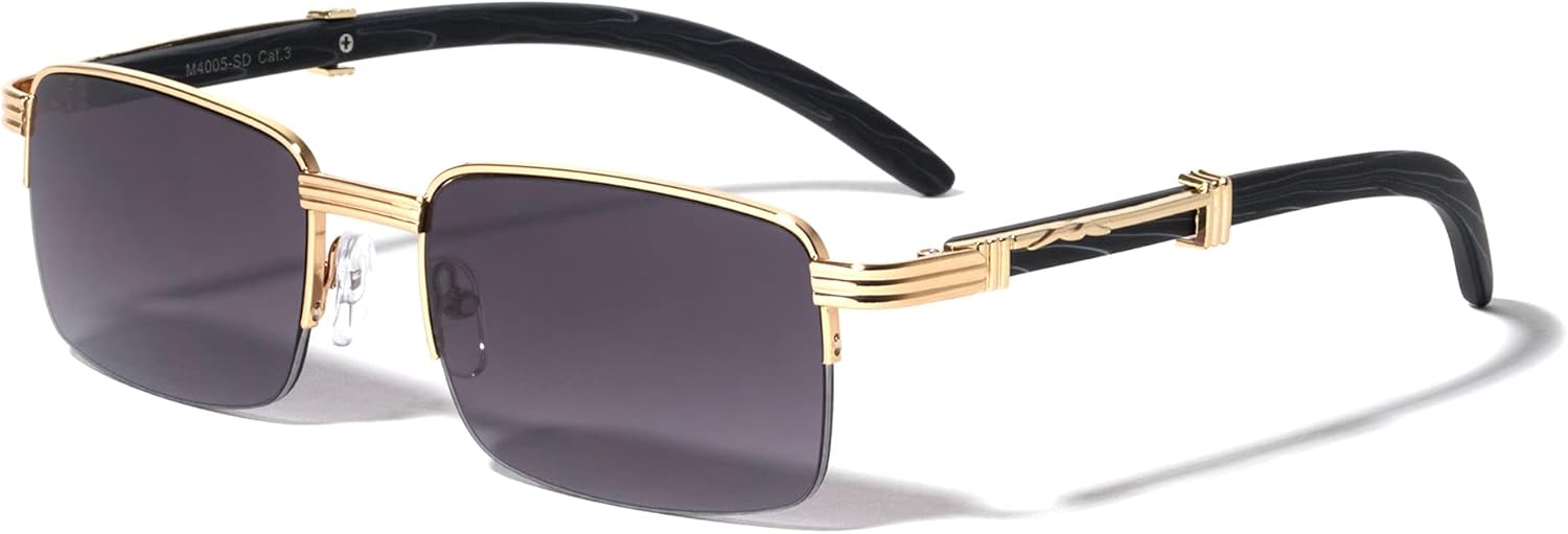 

Солнцезащитные очки Harrisburg без оправы, прямоугольной формы, в стиле 90-х, винтажные, с тонированными линзами, квадратная полуободковая оправа, для женщин и мужчин, M4005-SD Sunglasses Luxe, Smoke Gold