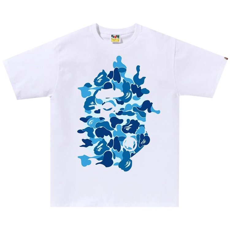 

Футболка BAPE ABC Camo Rebuild Big Ape Head 'White/Blue', белый