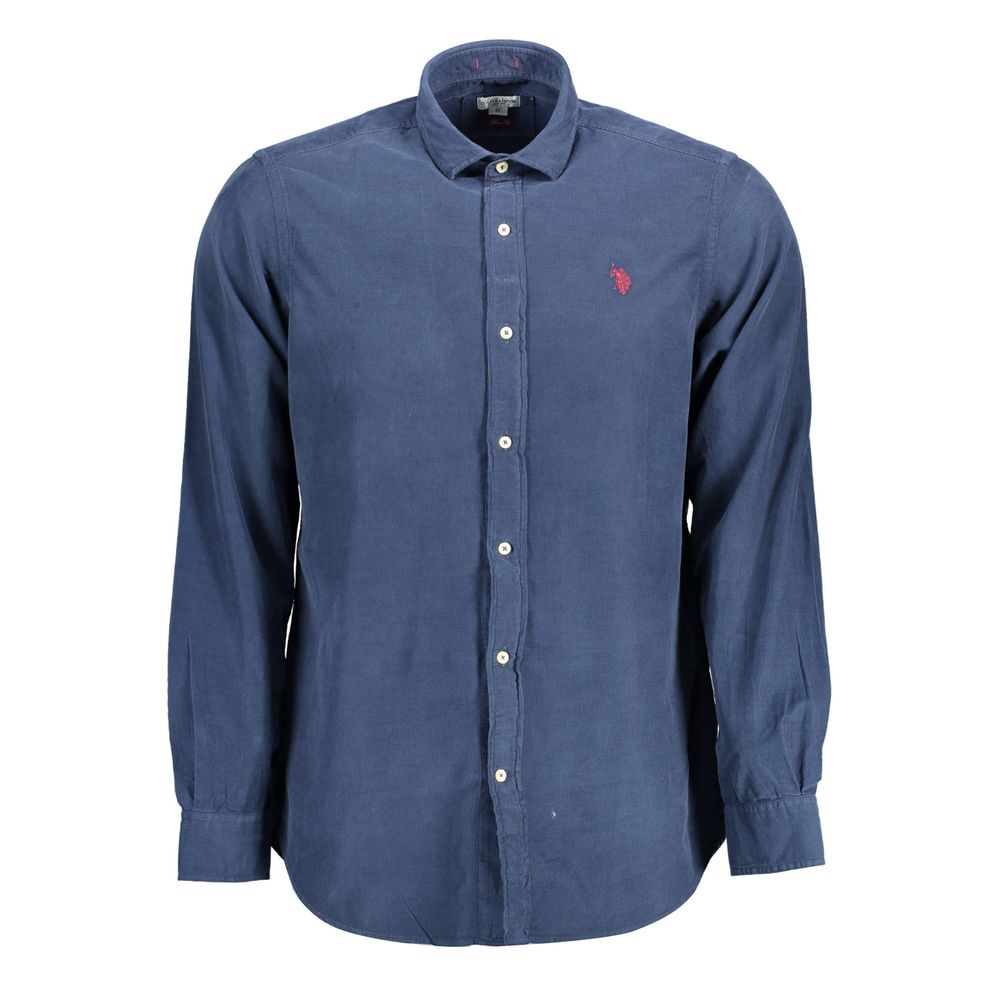 

Синяя хлопковая мужская рубашка U.S. Polo Assn.